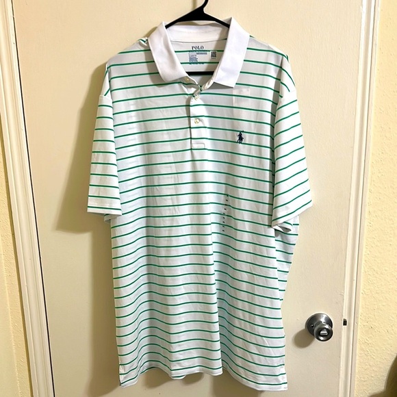 NWT Polo Ralph Lauren Performance Golf Button Down Striped Polo XXL - Picture 1 of 7